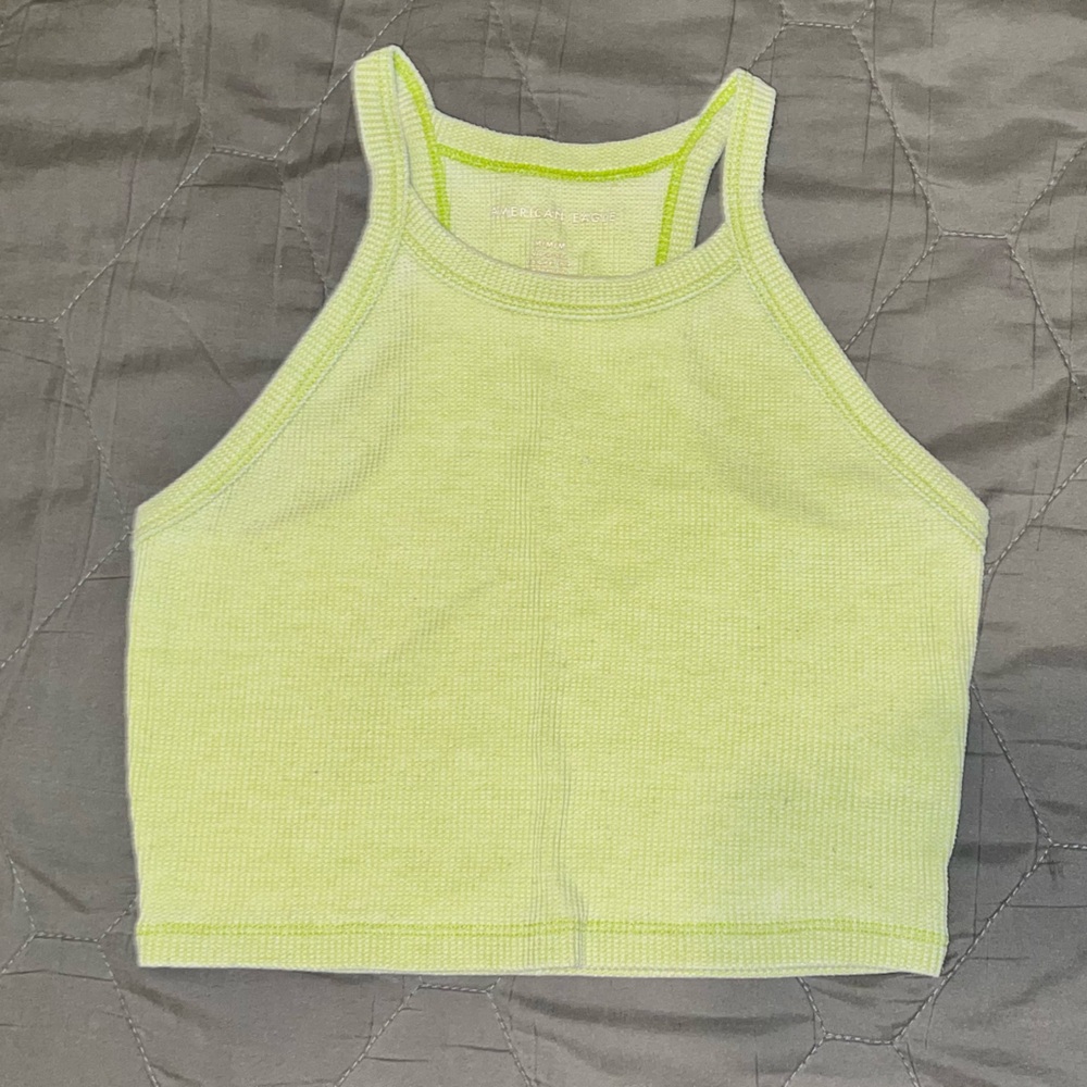 American eagle lime green crop top